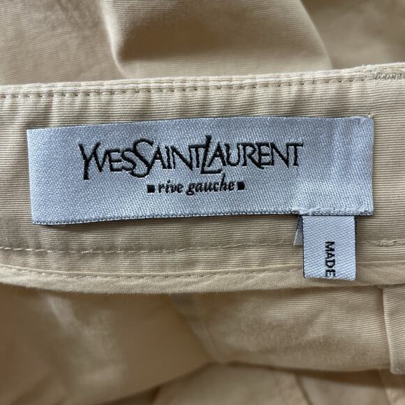 Yves St Laurent Size F44 US 10 Cropped Pants Cream Neutral 31 Waist Cotton YSL - Picture 5 of 8